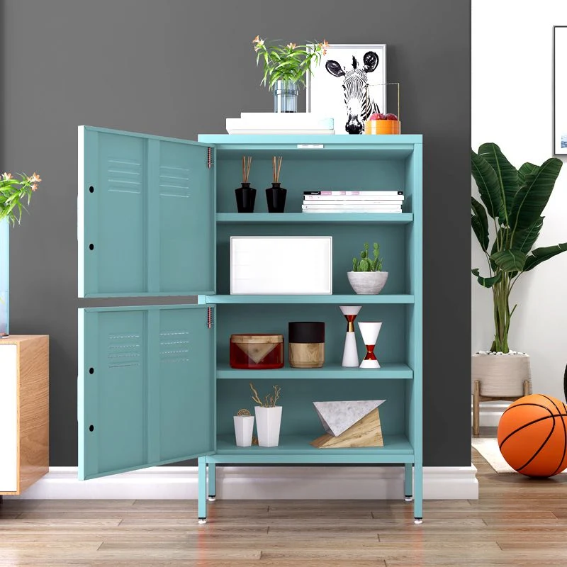 Credenza moderna acciaio con porta e contenitore per sala da pranzo Clearhalo