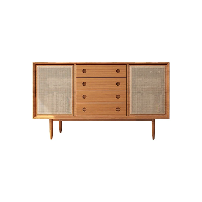 Credenza moderna 4 cassetti legno massello di pino, supporto da buffet per soggiorno Clearhalo