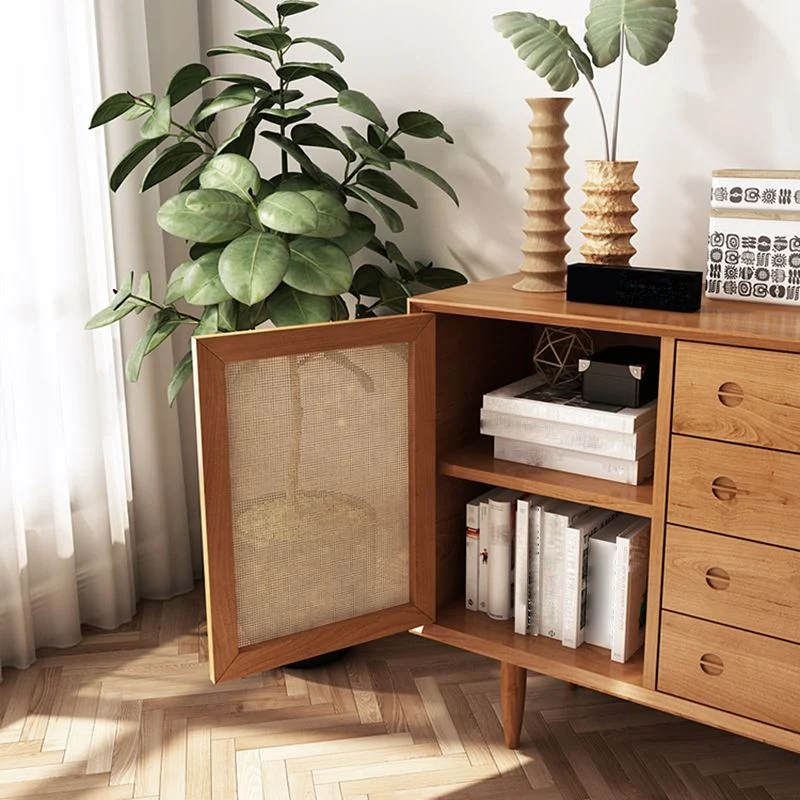 Credenza moderna 4 cassetti legno massello di pino, supporto da buffet per soggiorno Clearhalo