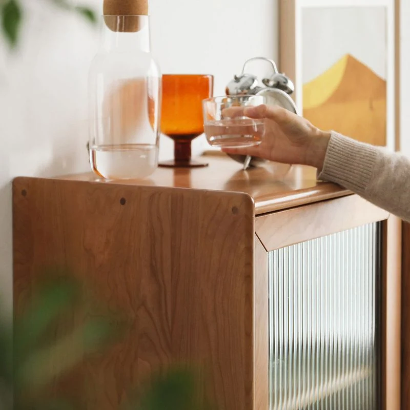 Credenza moderna ciliegio con cassetti per cucina Clearhalo