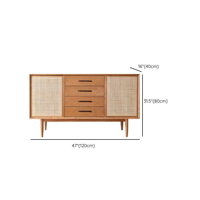 Credenza moderna con ante rattan e contenitore per uso domestico Clearhalo
