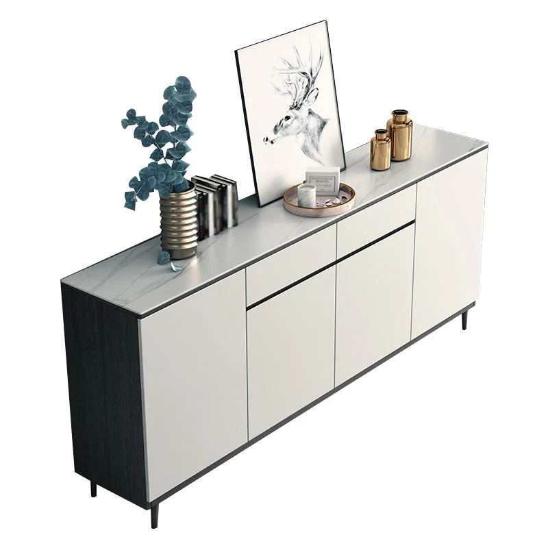 Credenza moderna con 2 cassetti e ante legno. Credenza alta 89 cm per cucina Clearhalo