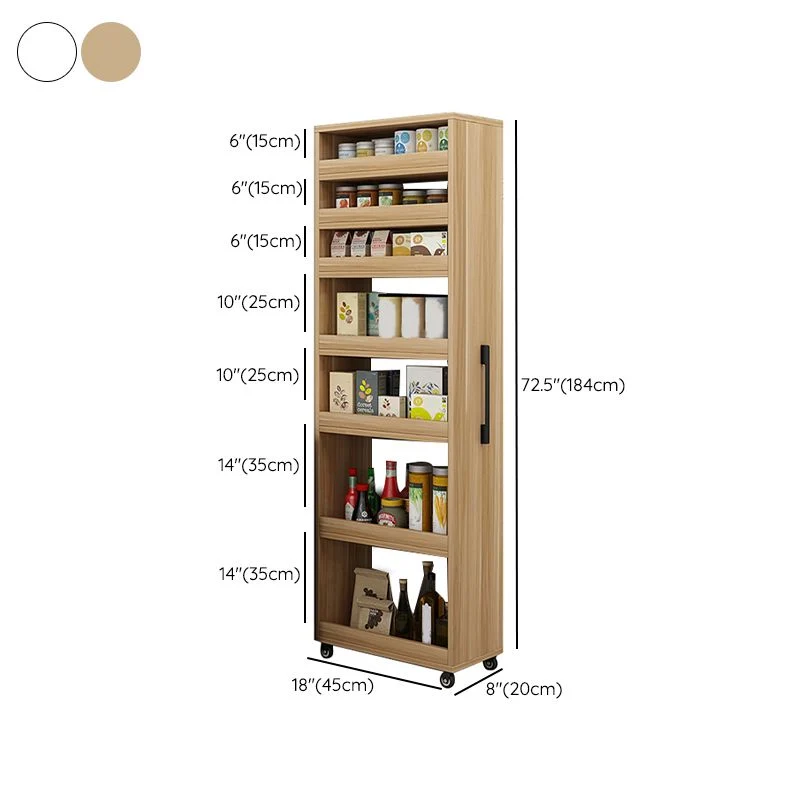 Credenza moderna con ripiani finto legno per sala da pranzo Clearhalo