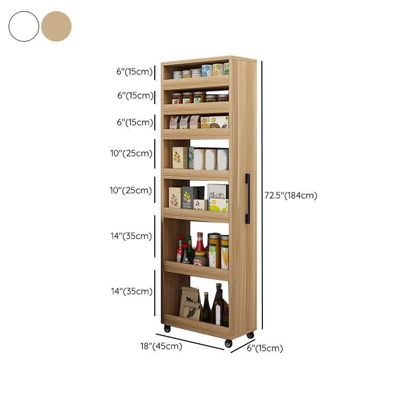 Credenza moderna con ripiani finto legno per sala da pranzo Clearhalo