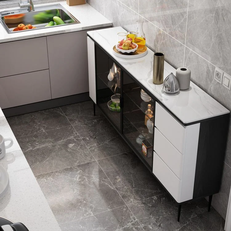 Credenza moderna con ripiani regolabili MDF 3 cassetti Clearhalo