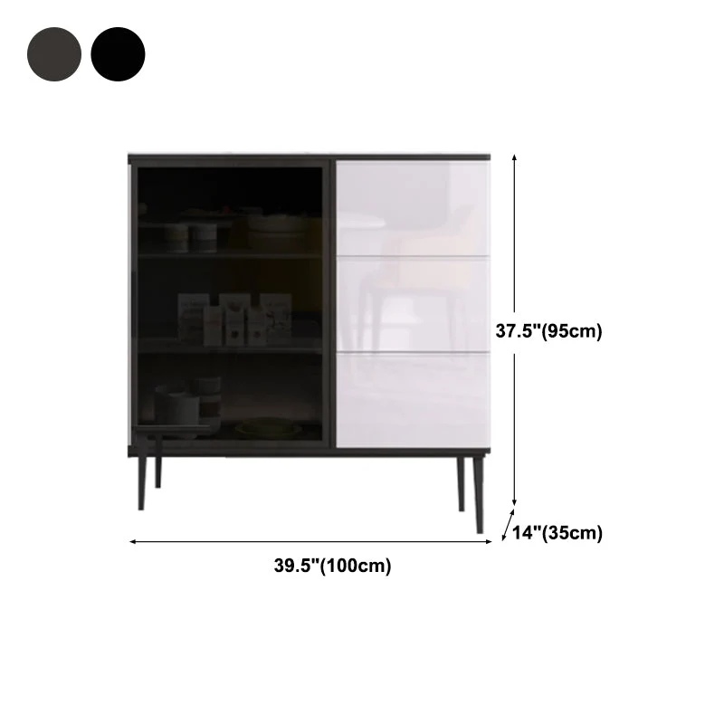 Credenza moderna con ripiani regolabili MDF 3 cassetti Clearhalo