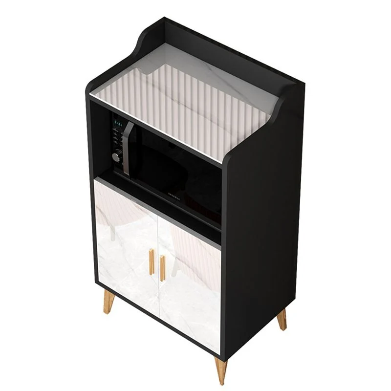 Credenza moderna con ripiani regolabili per server da pranzo e contenitori aperti Clearhalo