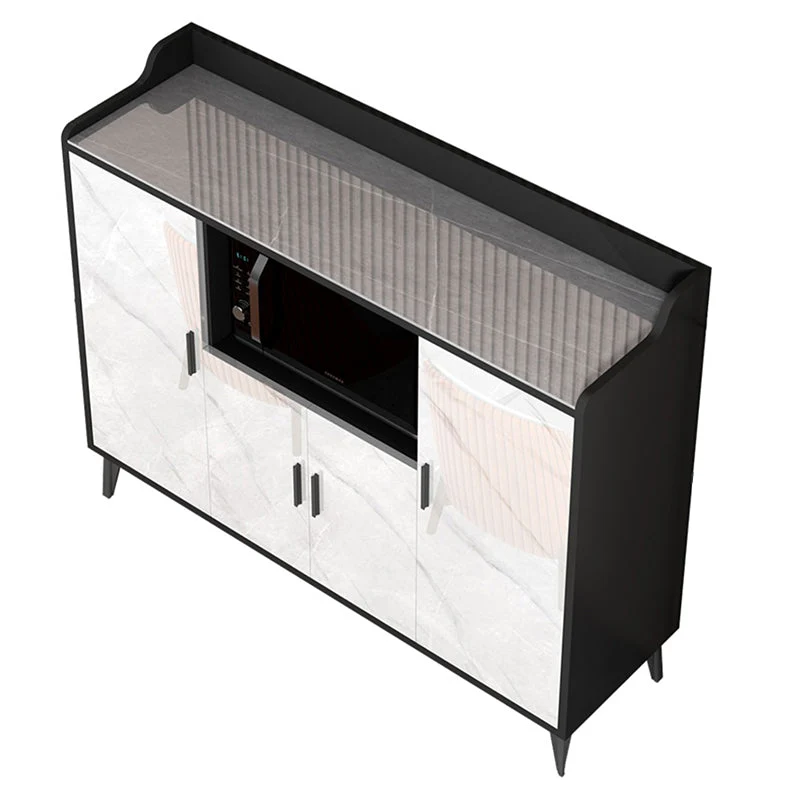 Credenza moderna con ripiani regolabili per server da pranzo e contenitori aperti Clearhalo