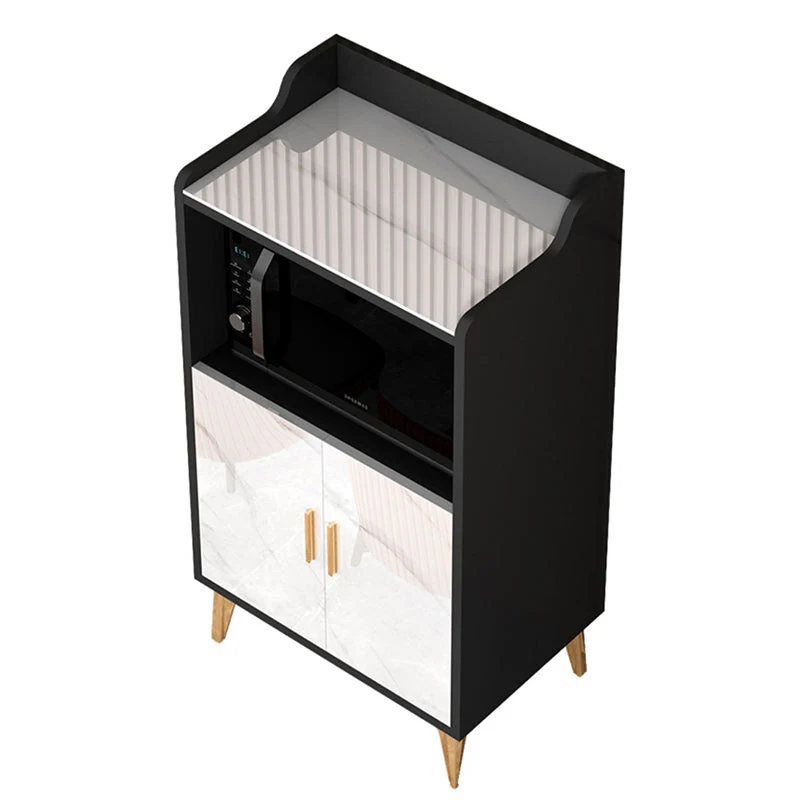 Credenza moderna con ripiani regolabili per server da pranzo e contenitori aperti Clearhalo