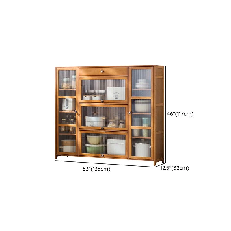 Credenza moderna con server buffet bambù marrone con cassetto Clearhalo