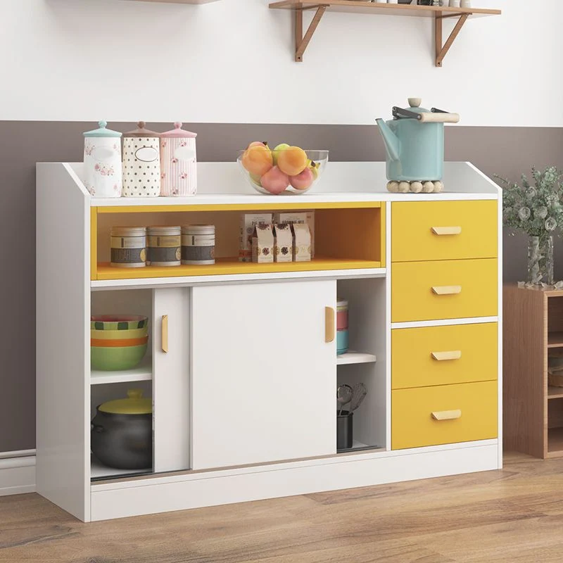 Credenza moderna con tavolo, credenza finto legno con ante per cucina Clearhalo