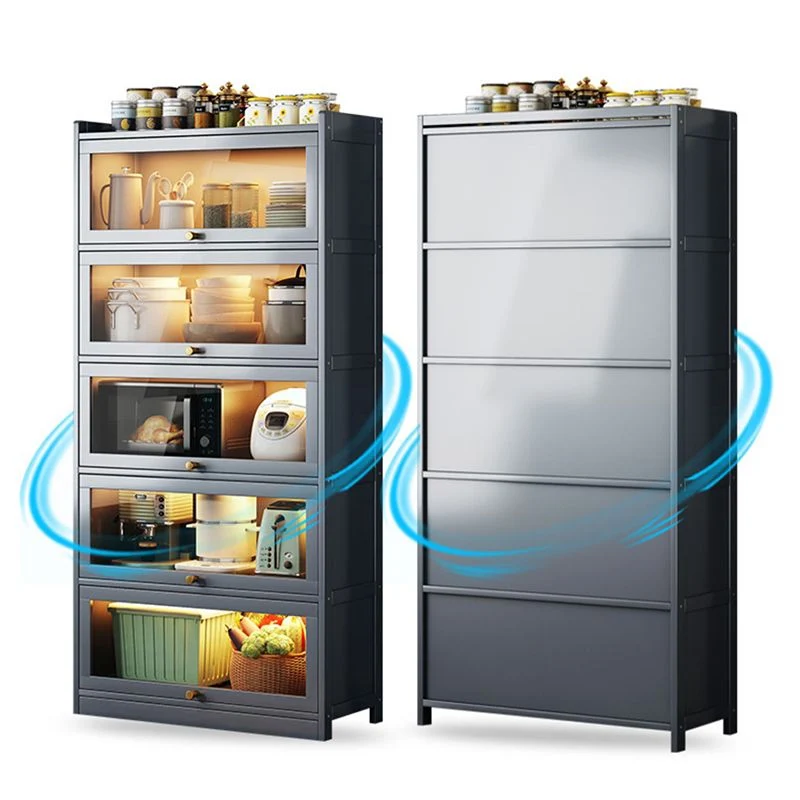 Credenza moderna Credenza bambù con ante per sala da pranzo Clearhalo