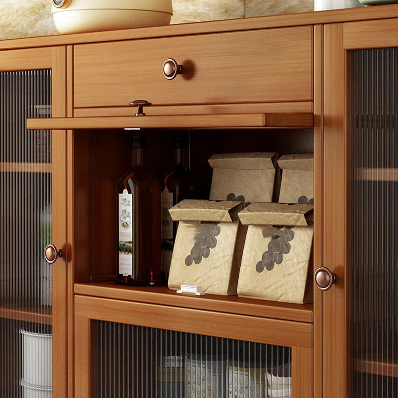 Credenza moderna Credenza bambù con cassetti per sala da pranzo Clearhalo