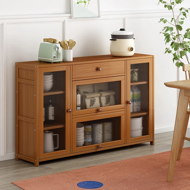 Credenza moderna Credenza bambù con cassetti per sala da pranzo Clearhalo