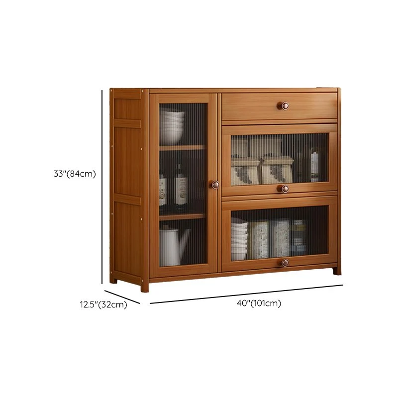 Credenza moderna Credenza bambù con cassetti per sala da pranzo Clearhalo
