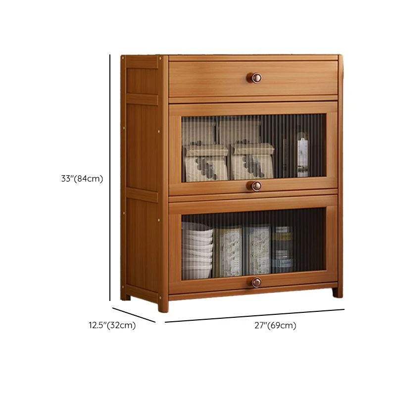 Credenza moderna Credenza bambù con cassetti per sala da pranzo Clearhalo