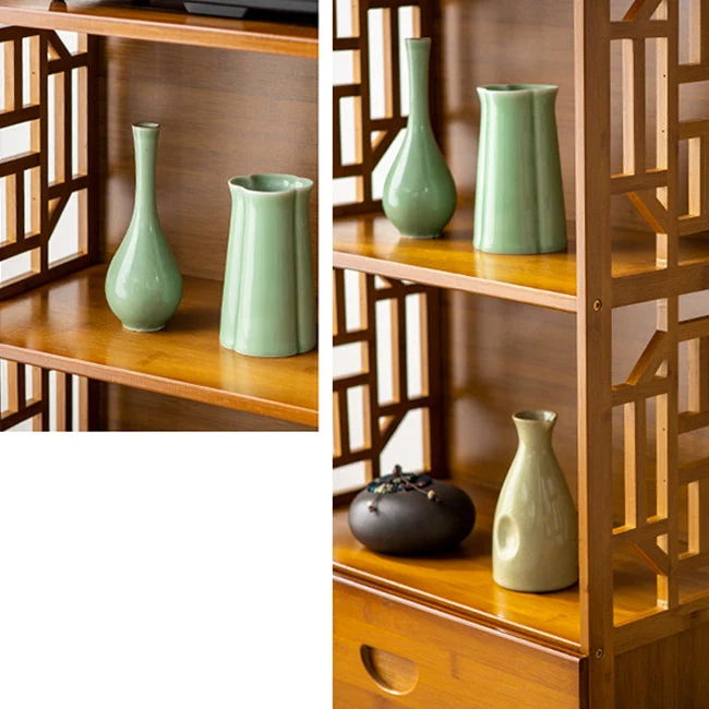 Credenza moderna Credenza bambù con cassetti per cucina Clearhalo