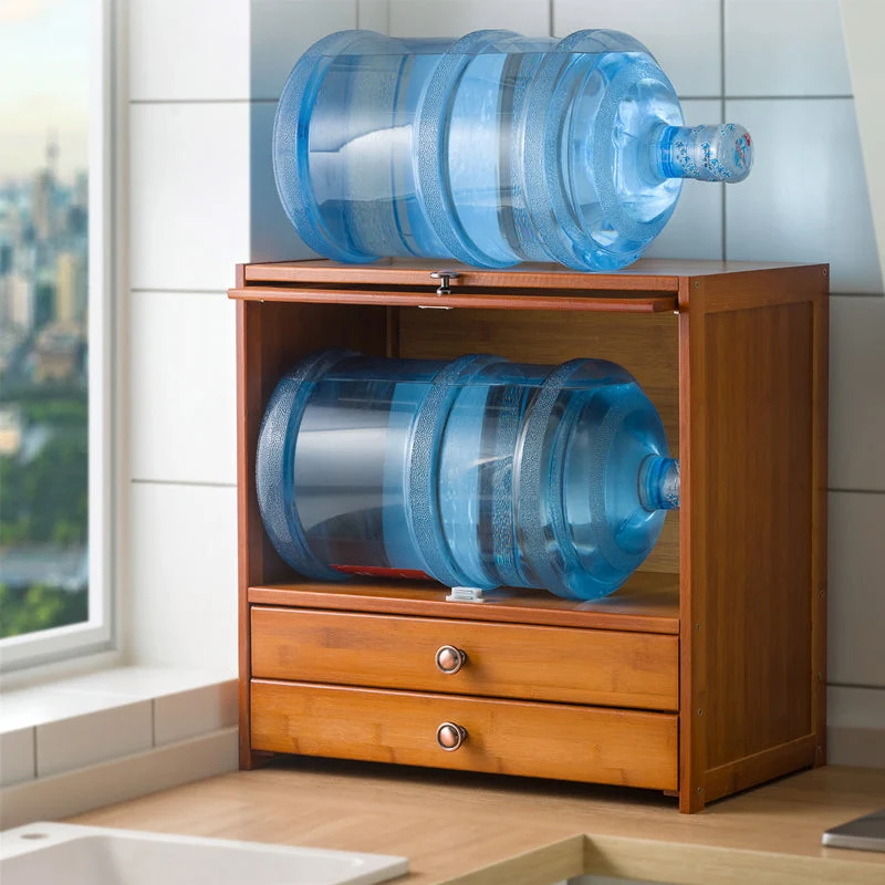 Credenza moderna Credenza bambù con cassetti per sala da pranzo Clearhalo