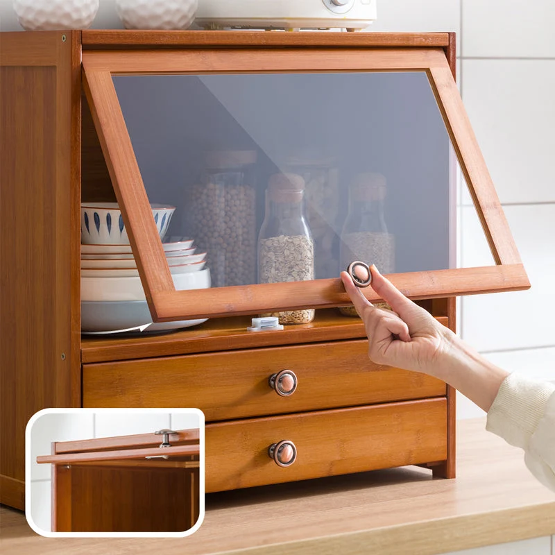 Credenza moderna Credenza bambù con cassetti per sala da pranzo Clearhalo