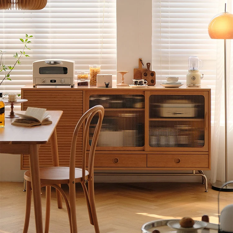 Credenza moderna Credenza ciliegio con ante per cucina Clearhalo