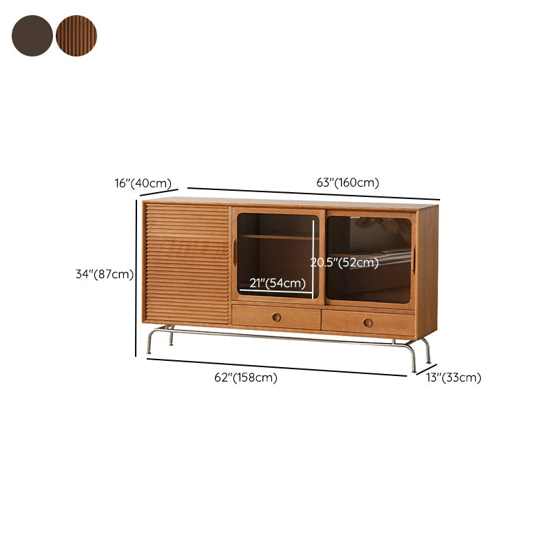 Credenza moderna Credenza ciliegio con ante per cucina Clearhalo
