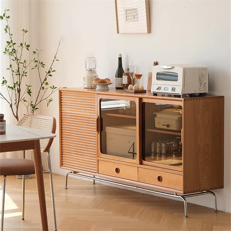 Credenza moderna Credenza ciliegio con ante per cucina Clearhalo