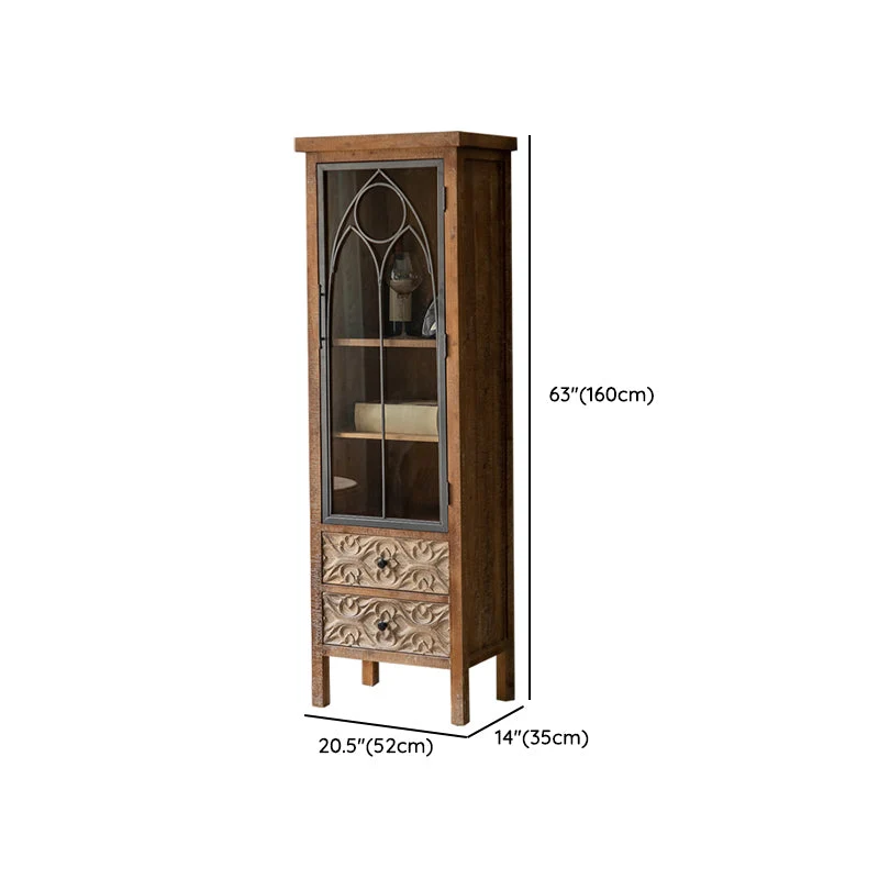 Credenza Moderna Credenza Mobile Legno Massello con Ante per Sala da Pranzo Clearhalo