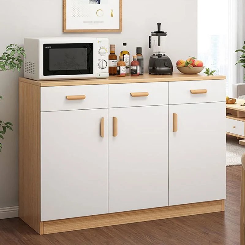 Credenza moderna da cucina legno artificiale con cassetti e portaoggetti Clearhalo