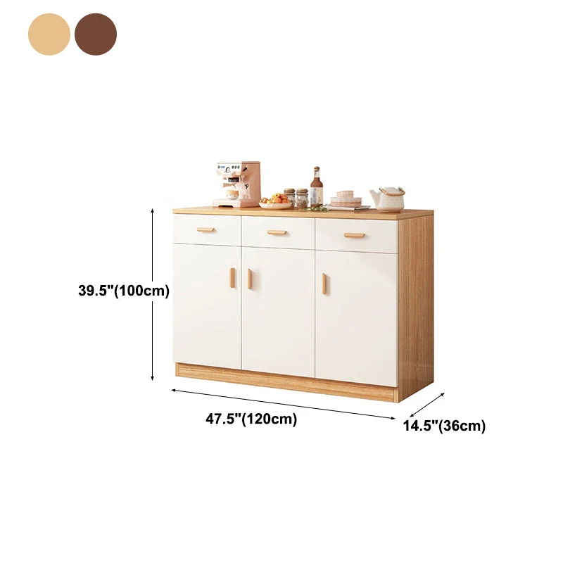 Credenza moderna da cucina legno artificiale con cassetti e portaoggetti Clearhalo