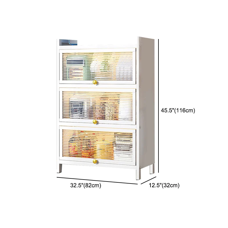 Credenza moderna ferro con porta plastica e contenitore per cucina Clearhalo