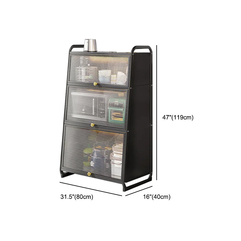 Credenza moderna ferro con porta plastica e contenitore per cucina Clearhalo
