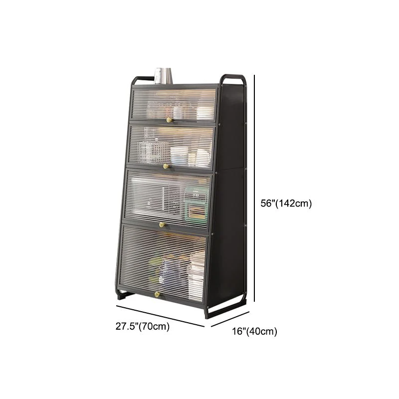 Credenza moderna ferro con porta plastica e contenitore per cucina Clearhalo