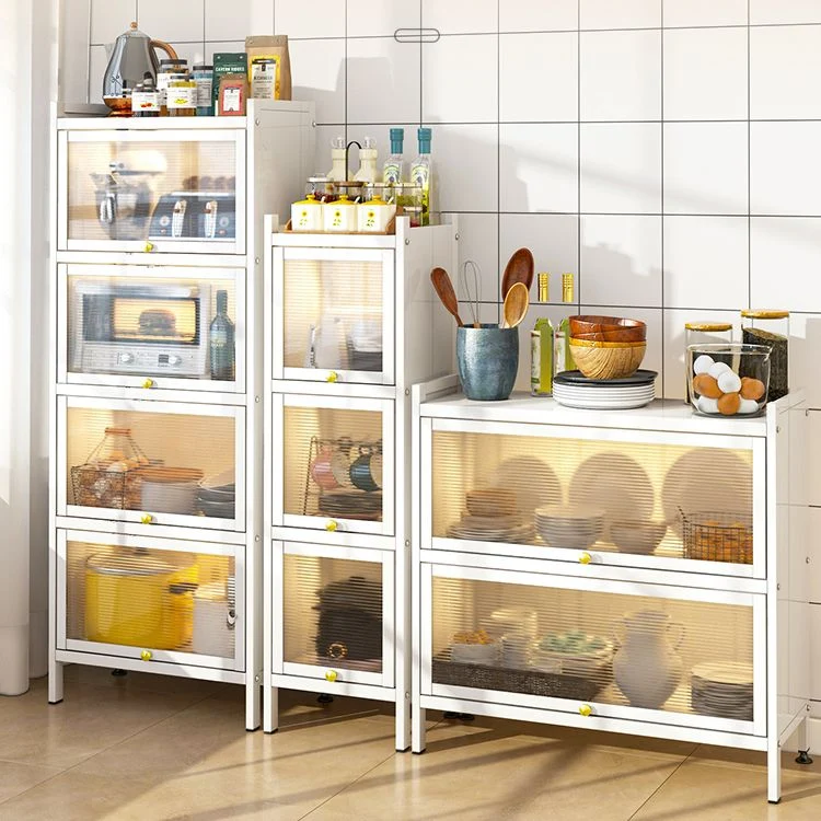 Credenza moderna ferro con porta plastica e contenitore per cucina Clearhalo