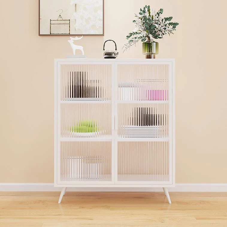 Credenza moderna ferro con porta vetro e contenitore per cucina, sala da pranzo Clearhalo