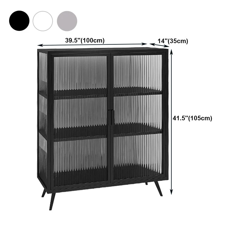 Credenza moderna ferro con porta vetro e contenitore per cucina, sala da pranzo Clearhalo