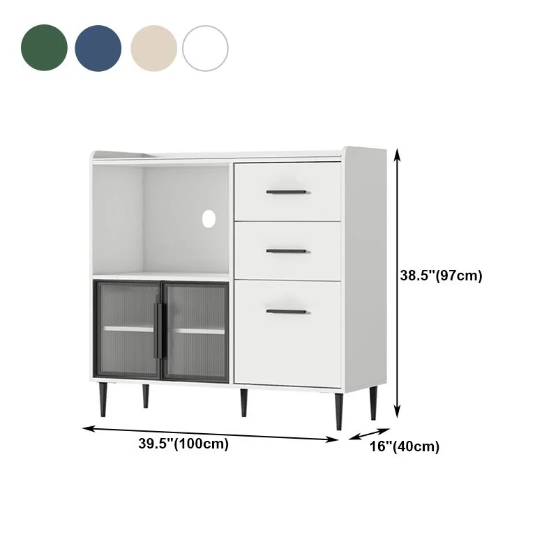Credenza moderna legno composito 3 cassetti con ripiano pietra per soggiorno Clearhalo