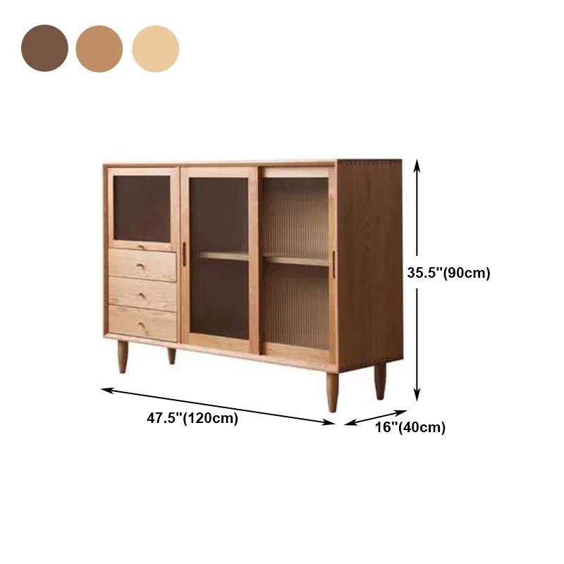 Credenza moderna legno con 3 cassetti e ante per soggiorno Clearhalo