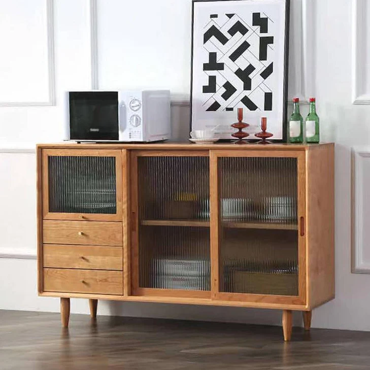 Credenza moderna legno con 3 cassetti e ante per soggiorno Clearhalo