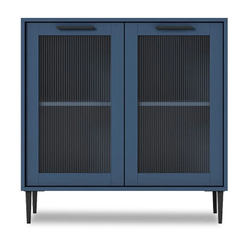 Credenza moderna legno con porta vetro e contenitore per soggiorno Clearhalo