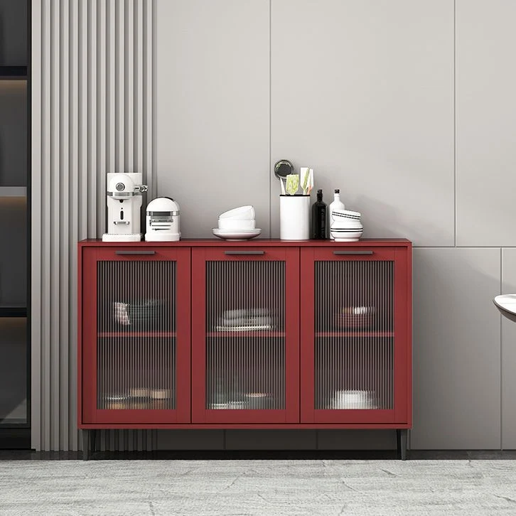 Credenza moderna legno con porta vetro e contenitore per soggiorno Clearhalo