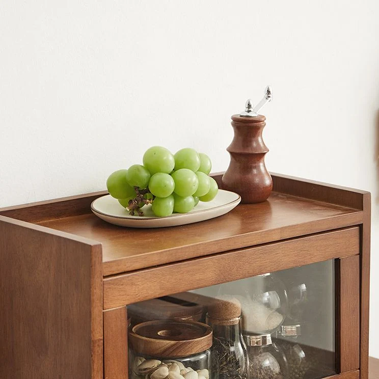 Credenza moderna legno di gomma con ante per cucina Clearhalo