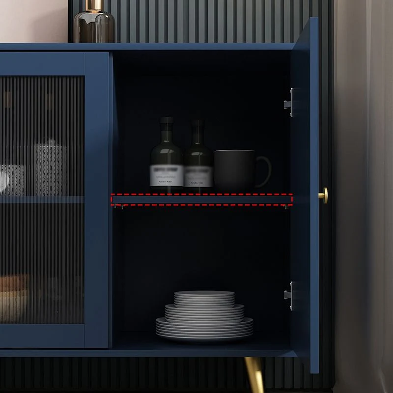 Credenza moderna legno ingegnerizzato 3 cassetti con ante vetro, credenza per soggiorno Clearhalo