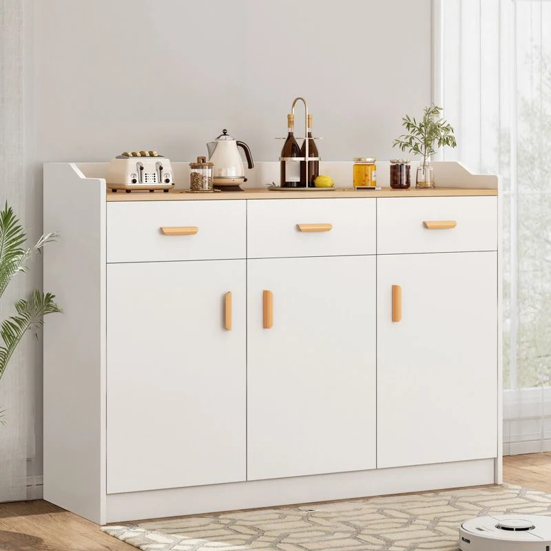 Credenza moderna legno ingegnerizzato, tavolo da pranzo con mobiletto Clearhalo