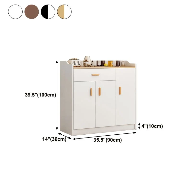 Credenza moderna legno ingegnerizzato, tavolo da pranzo con mobiletto Clearhalo