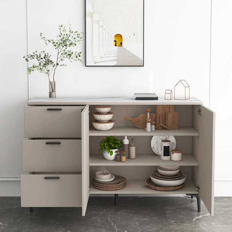 Credenza moderna legno massello con ante per sala da pranzo Clearhalo