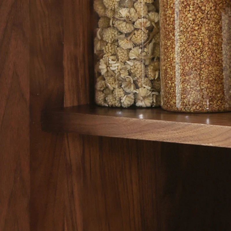 Credenza moderna legno massello con ante vetro con armadi e cassetti Clearhalo