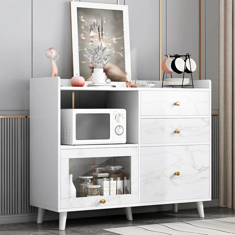 Credenza moderna legno massello con 1 cassetto, colore grigio Clearhalo