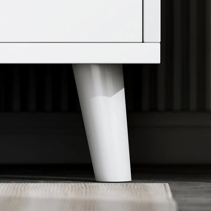 Credenza moderna legno massello con 1 cassetto, colore grigio Clearhalo