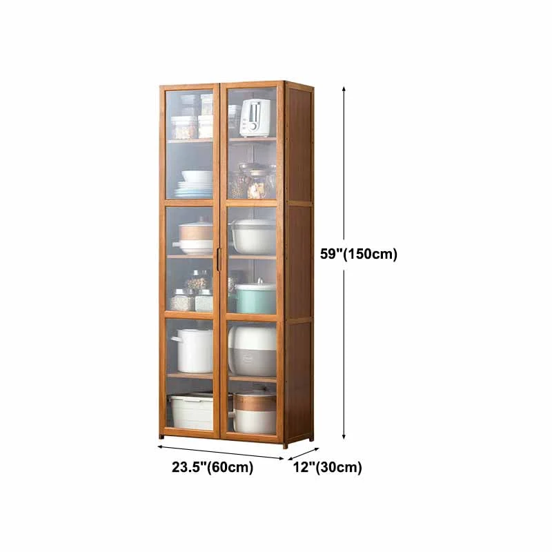 Credenza moderna legno massello, credenza da 30 pollici marrone Clearhalo
