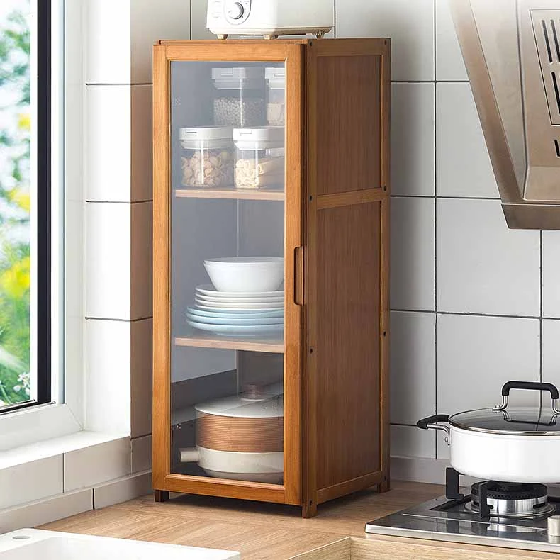 Credenza moderna legno massello, credenza da 30 pollici marrone Clearhalo